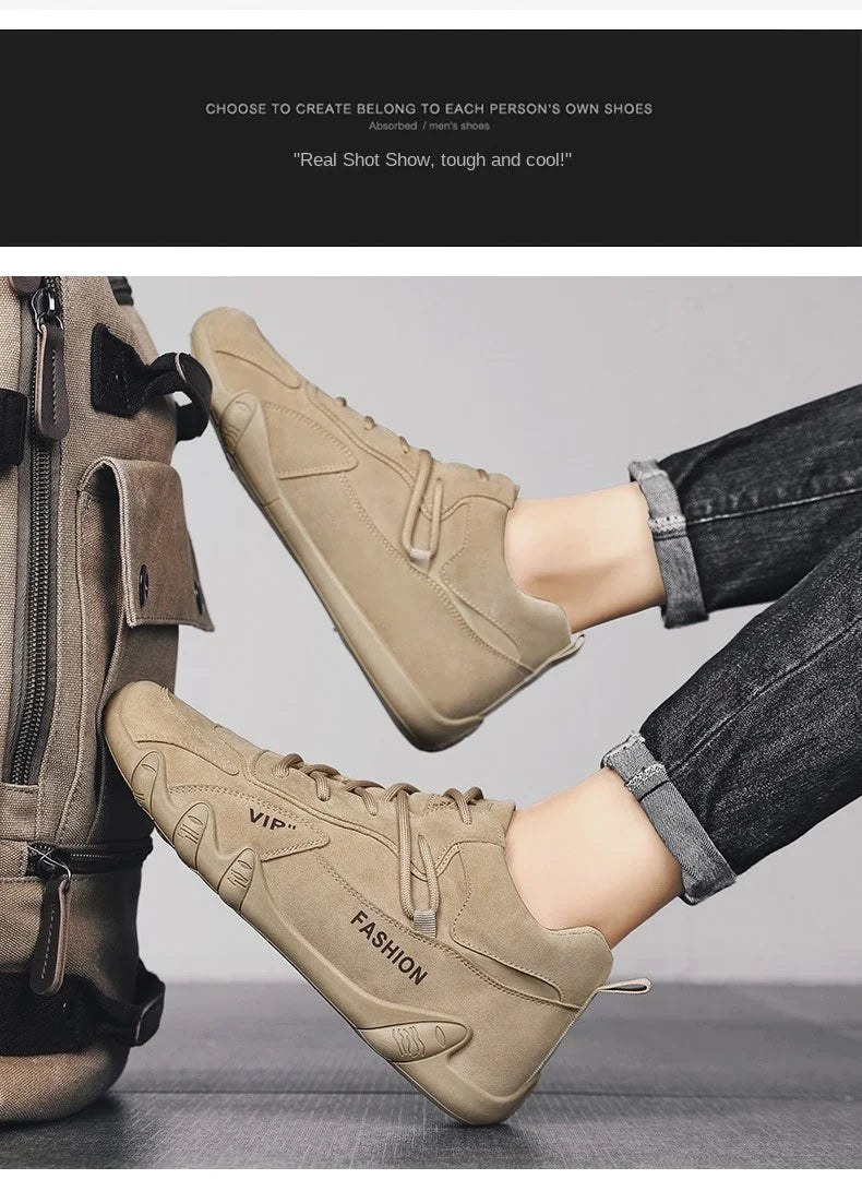 Ankle Boots For Men 2025 Spring Man Casual Sneakers Non Slip Khaki Work Mens Shoe Short Boots Loafers Lace Up Zapatillas Hombre