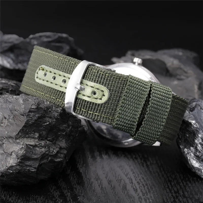 1pc / lot Cheap Watches For Men Fashion Nylon Band Military Army Sports Date Quartz Watch Erkek Barato Saat Reloj Hombre Black