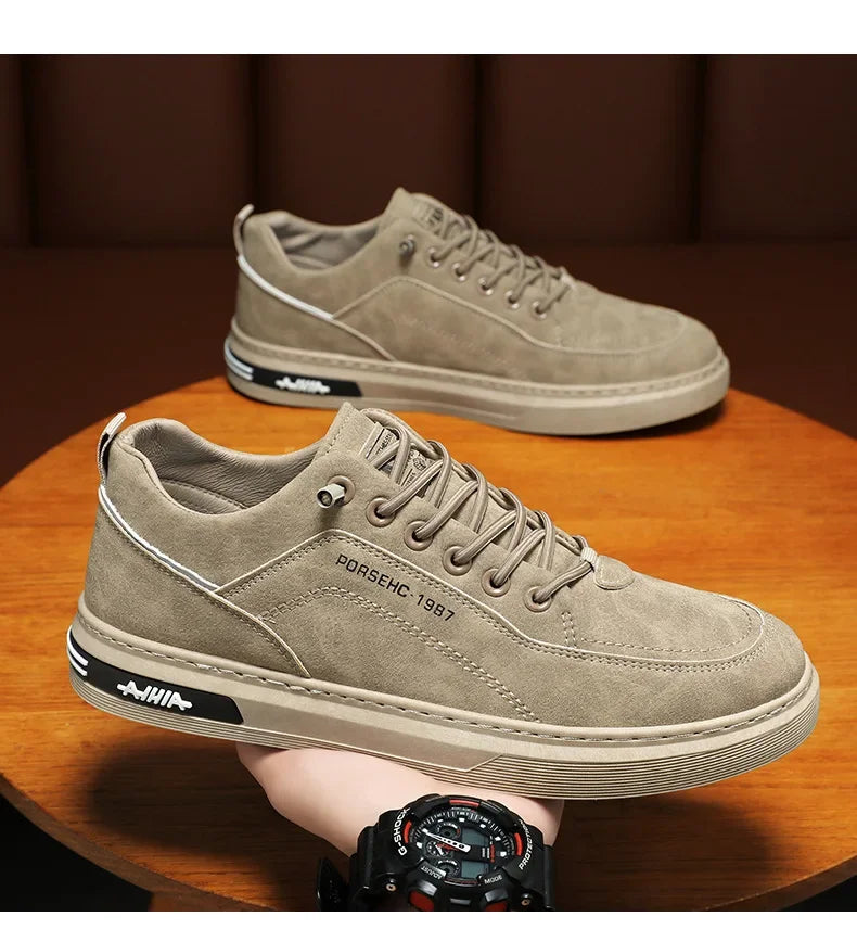 Autumn Men's New Breathable Work Safety Shoes Trendy Casual Sports Shoes Versatile Board Shoes For Motorcycle Riders