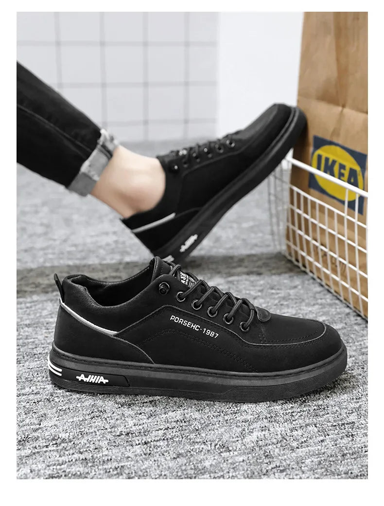 Autumn Men's New Breathable Work Safety Shoes Trendy Casual Sports Shoes Versatile Board Shoes For Motorcycle Riders