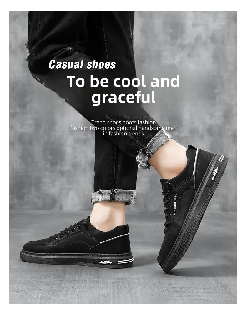 Autumn Men's New Breathable Work Safety Shoes Trendy Casual Sports Shoes Versatile Board Shoes For Motorcycle Riders