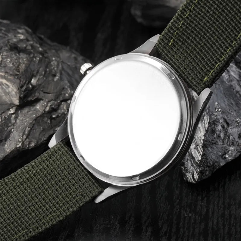 1pc / lot Cheap Watches For Men Fashion Nylon Band Military Army Sports Date Quartz Watch Erkek Barato Saat Reloj Hombre Black