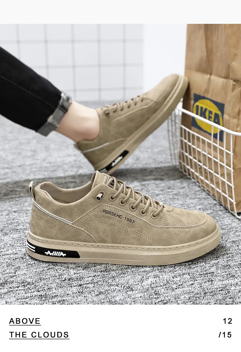 Autumn Men's New Breathable Work Safety Shoes Trendy Casual Sports Shoes Versatile Board Shoes For Motorcycle Riders